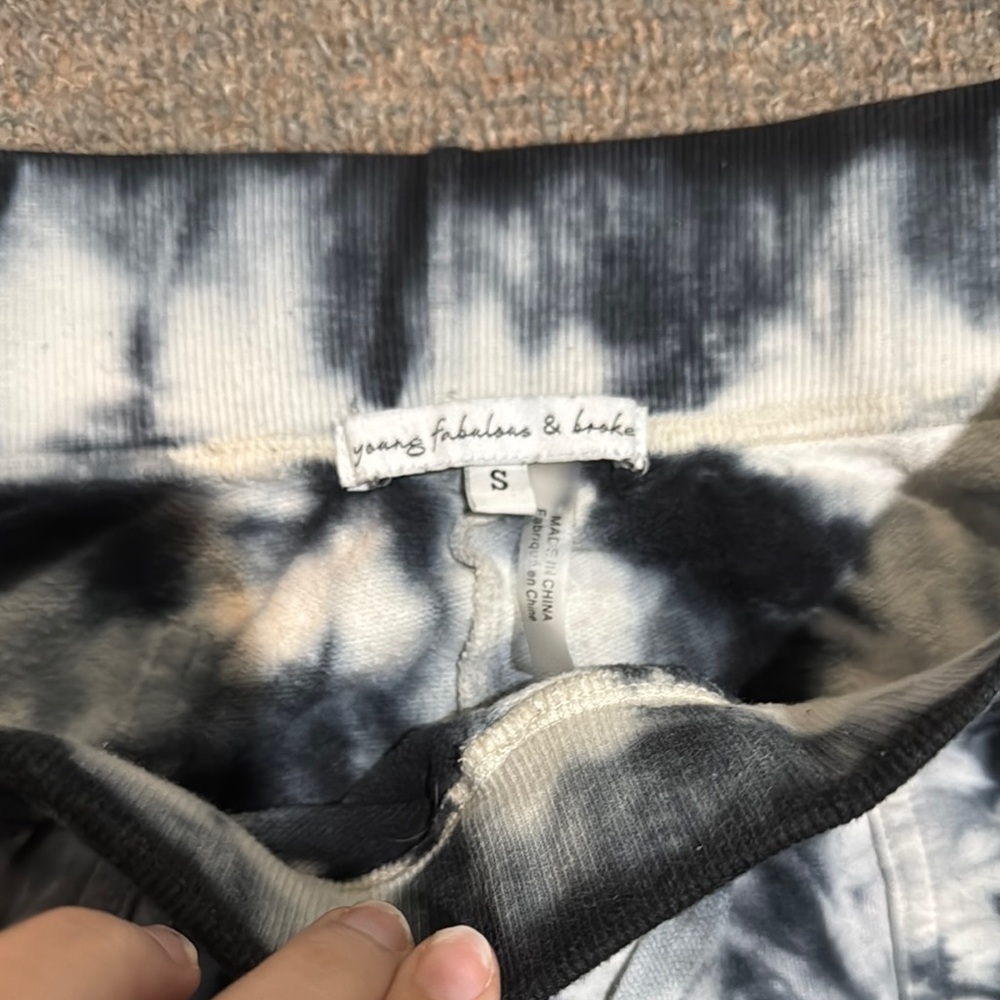 Young Fabulous & Broke Black and White Tie-Dye Joggers - Picture 2 of 3